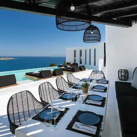 Magnificent Mykonos Rikei 5 Bedrooms Unique Aegean Sea Views Private Infinity Pool Outdoor Jacuzzi Psarou Villa *