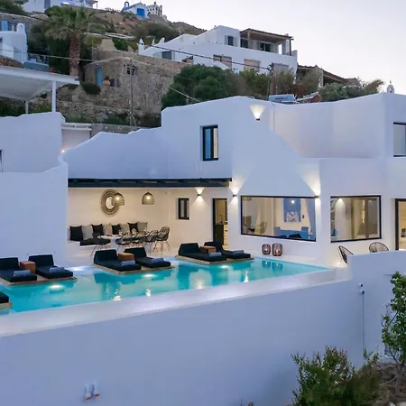 Magnificent Mykonos Rikei 5 Bedrooms Unique Aegean Sea Views Private Infinity Pool Outdoor Jacuzzi Psarou Villa