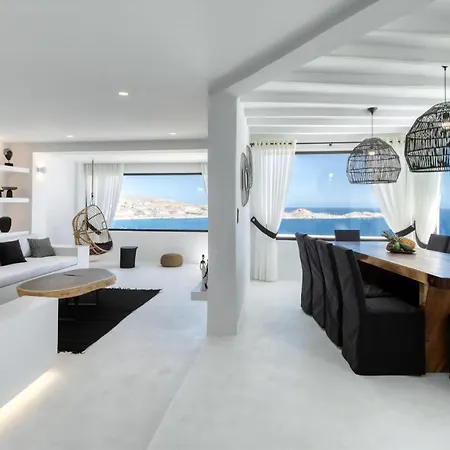 Villa Magnificent Mykonos Rikei 5 Bedrooms Unique Aegean Sea Views Private Infinity Pool Outdoor Jacuzzi Psarou
