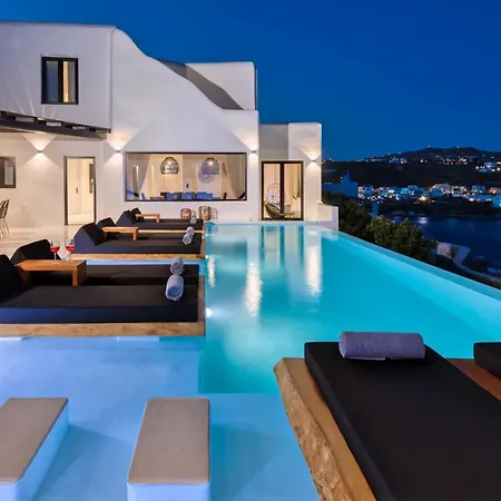 Magnificent Mykonos Rikei 5 Bedrooms Unique Aegean Sea Views Private Infinity Pool Outdoor Jacuzzi Psarou Villa *