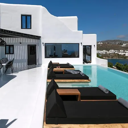 Villa Magnificent Mykonos Rikei 5 Bedrooms Unique Aegean Sea Views Private Infinity Pool Outdoor Jacuzzi Psarou