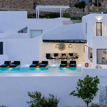 Magnificent Mykonos Rikei 5 Bedrooms Unique Aegean Sea Views Private Infinity Pool Outdoor Jacuzzi Psarou Psarou (Mykonos)