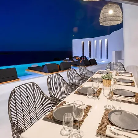 Magnificent Mykonos Rikei 5 Bedrooms Unique Aegean Sea Views Private Infinity Pool Outdoor Jacuzzi Psarou * Psarou (Mykonos)